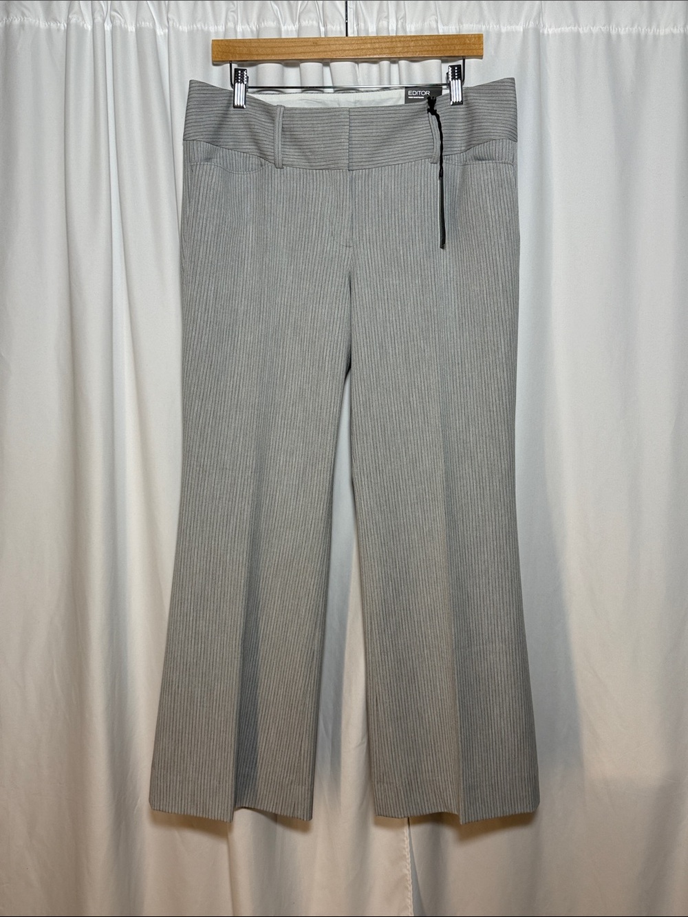Express Gray Pinstripe Flare Pants